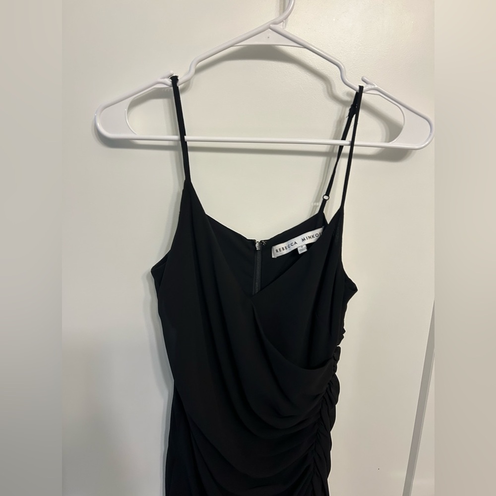 Rebecca Minkoff Kinsley Black Runched Mini Dress - Picture 3 of 9